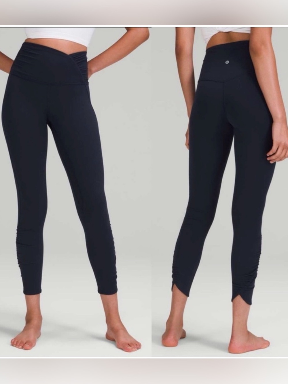 Lululemon Align Ruched waist and ankle High-Rise True Navy 25”